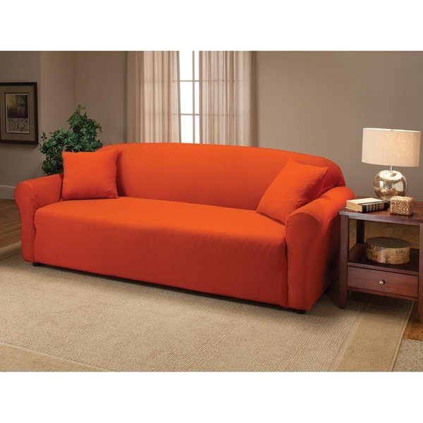 Bedding Beyond Stretch Jersey Sofa Slipcover, Tangerine BE2613793